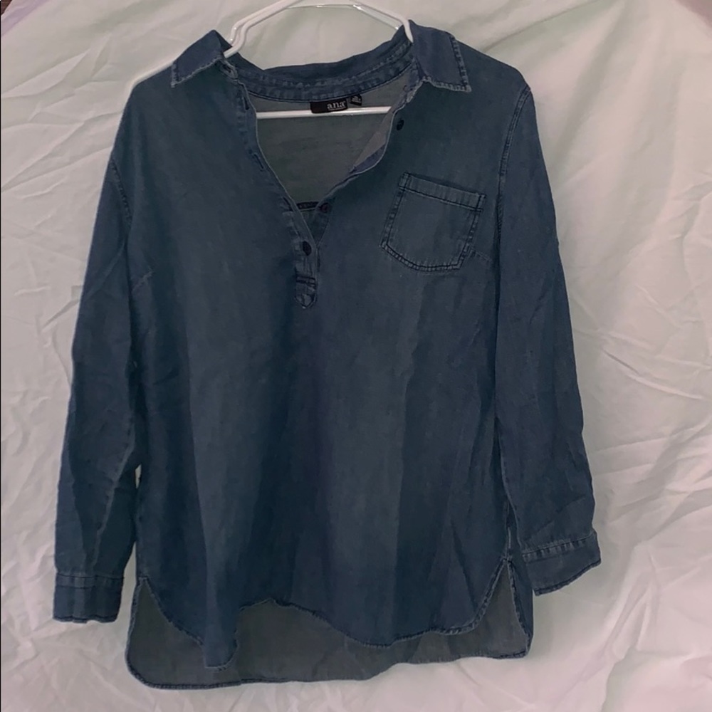 Oversized denim shirt